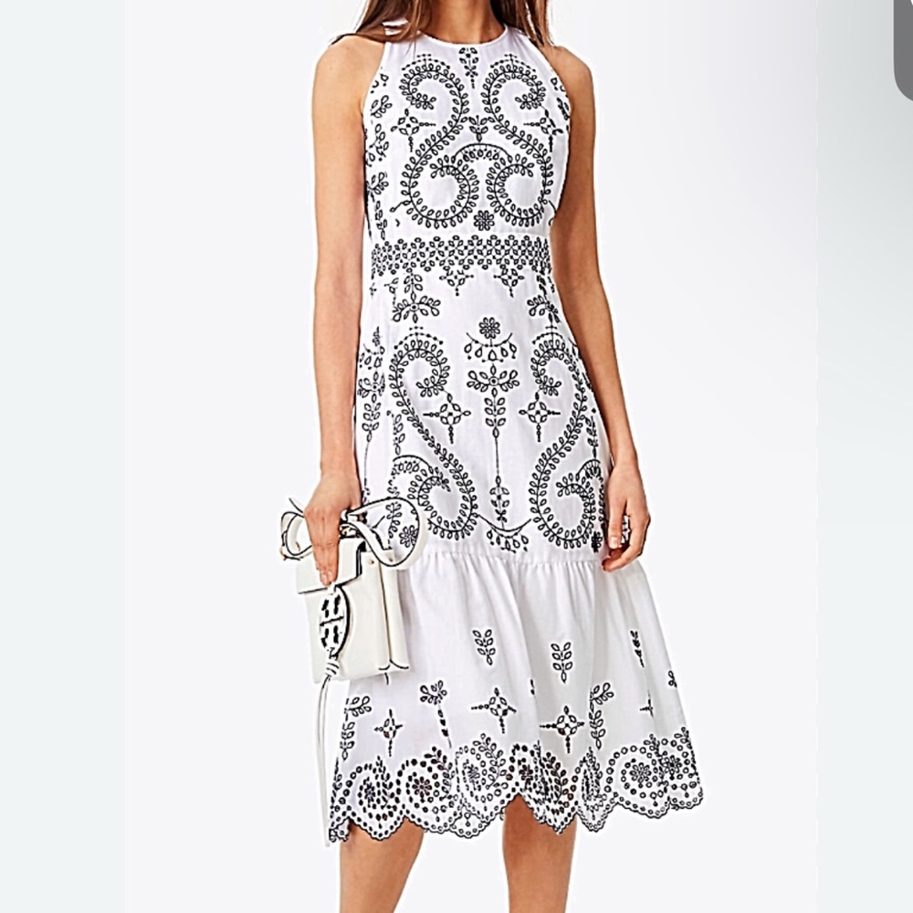 Tory Burch Mariana Embroidered Cotton Midi Dress